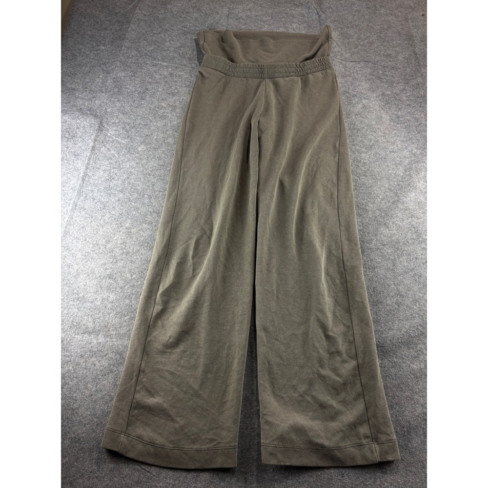 Zara Womens Wide Leg Sweatpants Brown Elastic Waist Size M Minimalist Loungewear